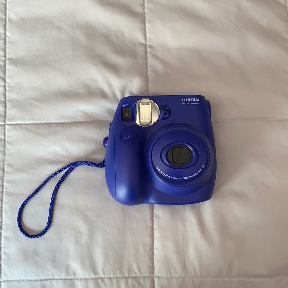 Dark blue fujifilm camera